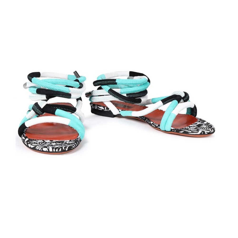 Missoni Aqua and Black Strappy Sandals